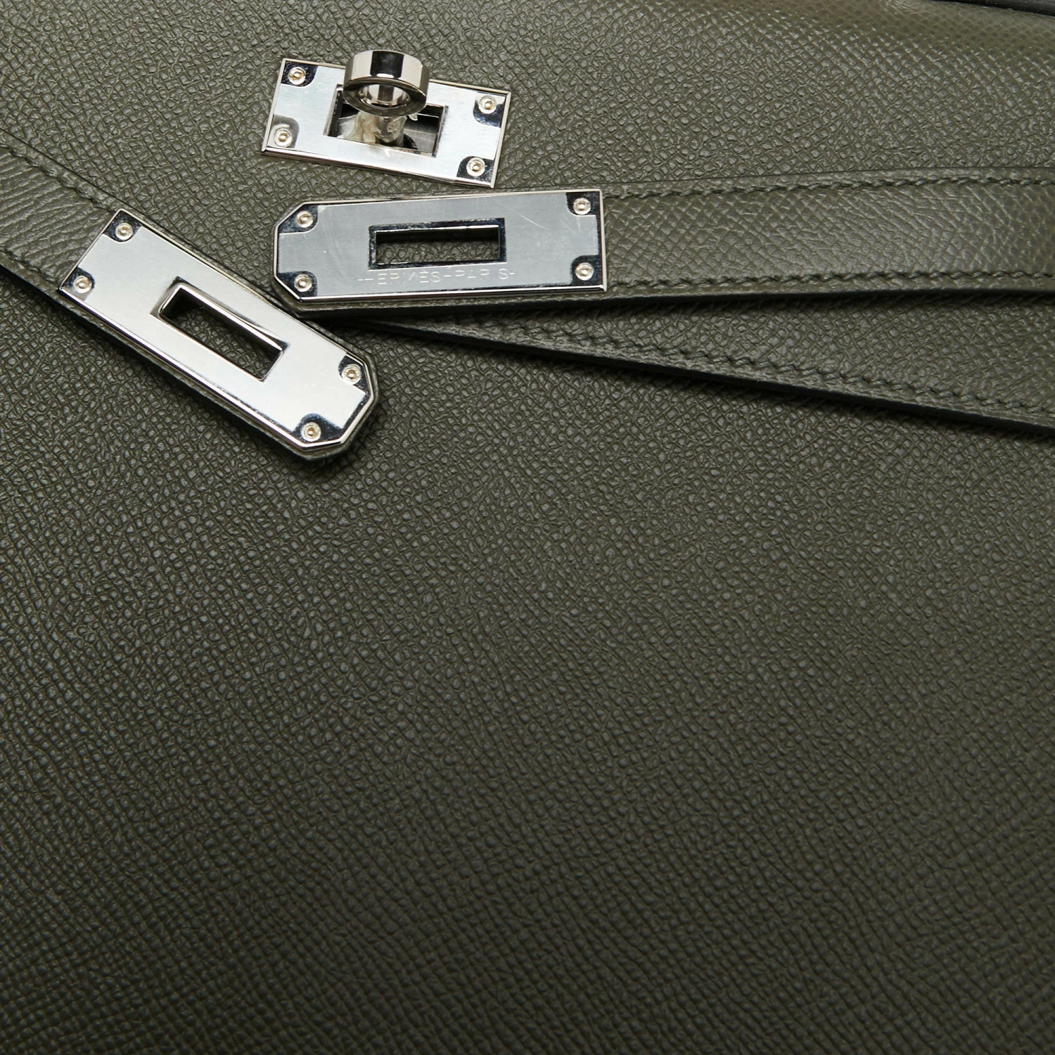 Hermes Vert Maquis Epsom Leather Palladium Finish Kelly Sellier 28 Bag For Women 8 Hermes Vert Maquis Epsom Leather Palladium Finish Kelly Sellier 28 Bag For Women - Image 6