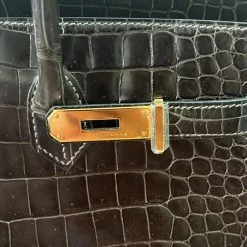 Hermes Black Graphite Smooth Porosus Crocodile Leather Gold Hardware Birkin 35 Bag For Women 29 Hermes Black Graphite Smooth Porosus Crocodile Leather Gold Hardware Birkin 35 Bag For Women -Deals Hermes Store luxury women hermes new handbags p653255 004