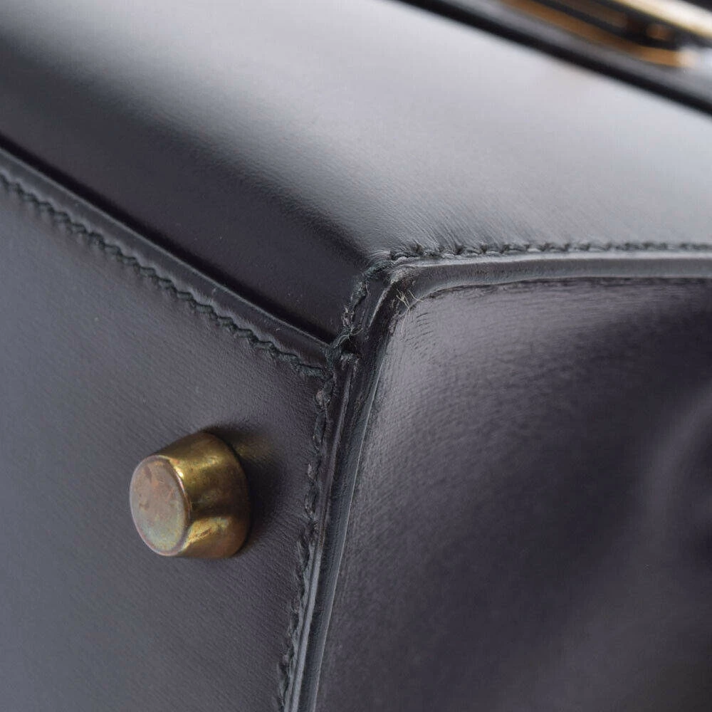 HERMES Kelly 28 Outer Sewing 2WAY Bag Black BOXCalfskin Ladies Handbag For Women 13 HERMES Kelly 28 Outer Sewing 2WAY Bag Black BOXCalfskin Ladies Handbag For Women - Image 11