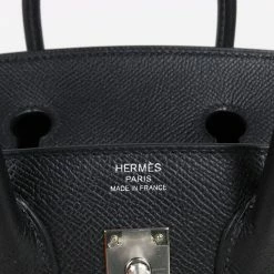 Hermes Black Epsom Leather Palladium Hardware Birkin 25 Bag For Women -Deals Hermes Store luxury women hermes new handbags p658711 005