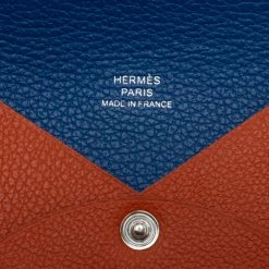 Hermes Terre Battue/Bleu France Epsom Leather Calvi Card Holder For Women -Deals Hermes Store luxury women hermes new handbags p670128 007