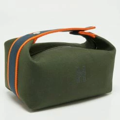 Hermes Hermès Vert Foret Canvas Bride-a-Brac Case For Women -Deals Hermes Store luxury women hermes new handbags p673202 006