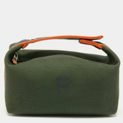 Hermes Hermès Vert Foret Canvas Bride-a-Brac Case For Women