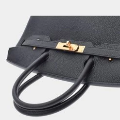Hermes Black Clemence Leather Gold Hardware Birkin 30 Bag For Women -Deals Hermes Store luxury women hermes new handbags p673721 003