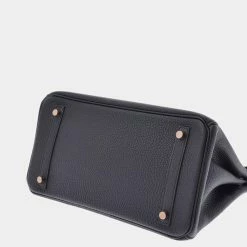 Hermes Black Clemence Leather Gold Hardware Birkin 30 Bag For Women -Deals Hermes Store luxury women hermes new handbags p673721 005