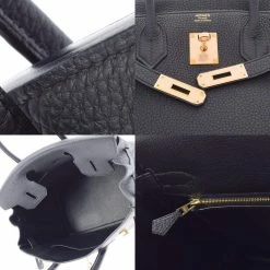 Hermes Black Clemence Leather Gold Hardware Birkin 30 Bag For Women -Deals Hermes Store luxury women hermes new handbags p673721 010