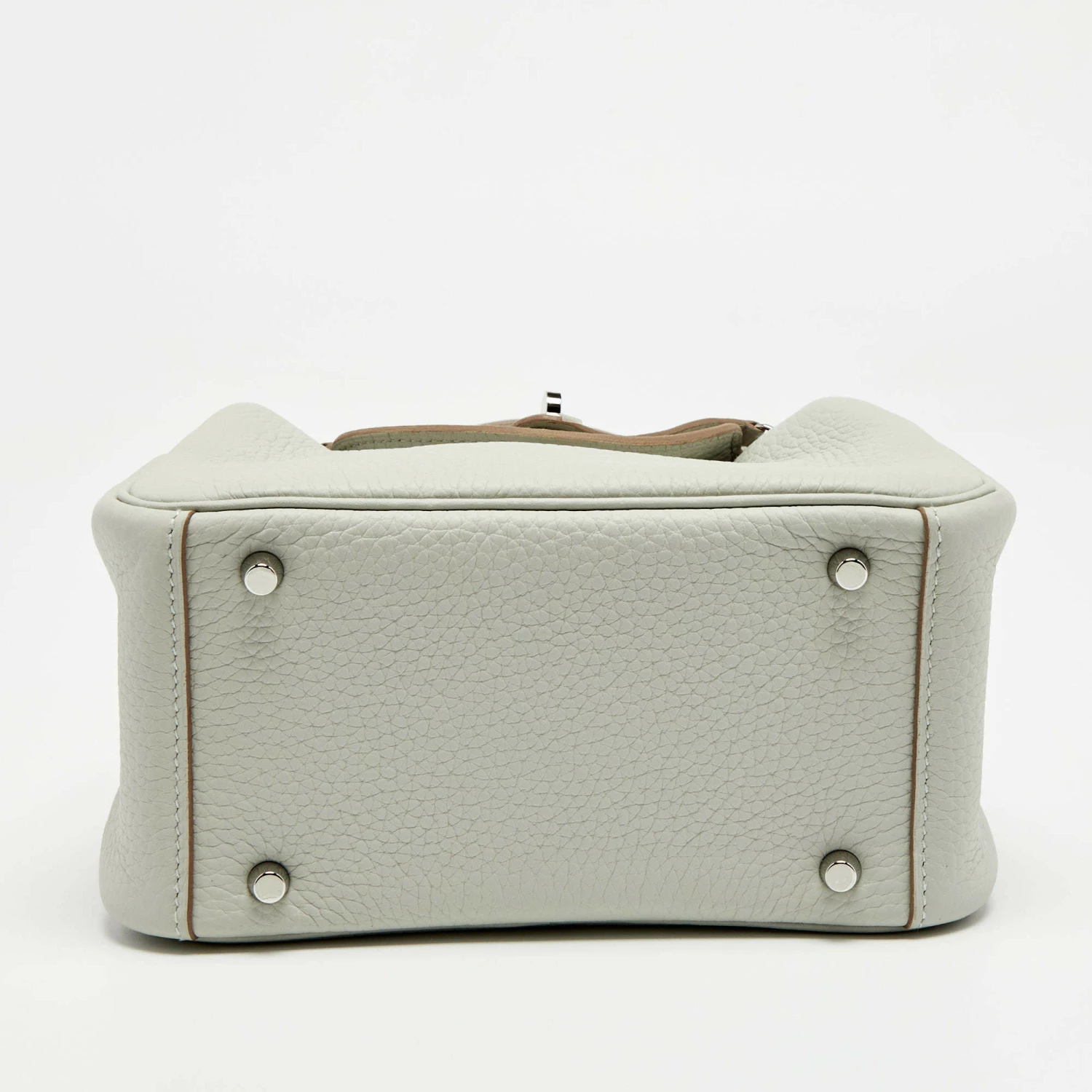 Hermes Hermès Gris Perle Taurillon Clemence Leather Palladium Finish Mini Lindy Bag For Women 9 Hermes Hermès Gris Perle Taurillon Clemence Leather Palladium Finish Mini Lindy Bag For Women - Image 7