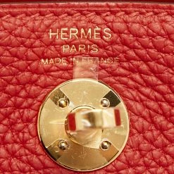 Hermes Hermès Rouge Tomate Taurillon Clemence Leather Gold Finish Mini Lindy Bag For Women -Deals Hermes Store luxury women hermes new handbags p674214 006