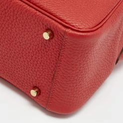 Hermes Hermès Rouge Tomate Taurillon Clemence Leather Gold Finish Mini Lindy Bag For Women -Deals Hermes Store luxury women hermes new handbags p674214 008