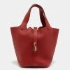 Hermes Rouge Piment Taurillon Maurice Leather Picotin Lock 18 Bag For Women 2 Hermes Rouge Piment Taurillon Maurice Leather Picotin Lock 18 Bag For Women -Deals Hermes Store luxury women hermes new handbags p674224 002