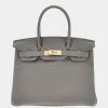 Hermes Grey Togo Leather Gold Hardware Birkin 30 Bag For Women