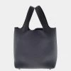 Hermes Black Monochrome Taurillon Clemence Leather Picotin Lock PM Tote Bag For Women -Deals Hermes Store luxury women hermes new handbags p676320 001