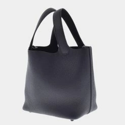 Hermes Black Monochrome Taurillon Clemence Leather Picotin Lock PM Tote Bag For Women -Deals Hermes Store luxury women hermes new handbags p676320 003