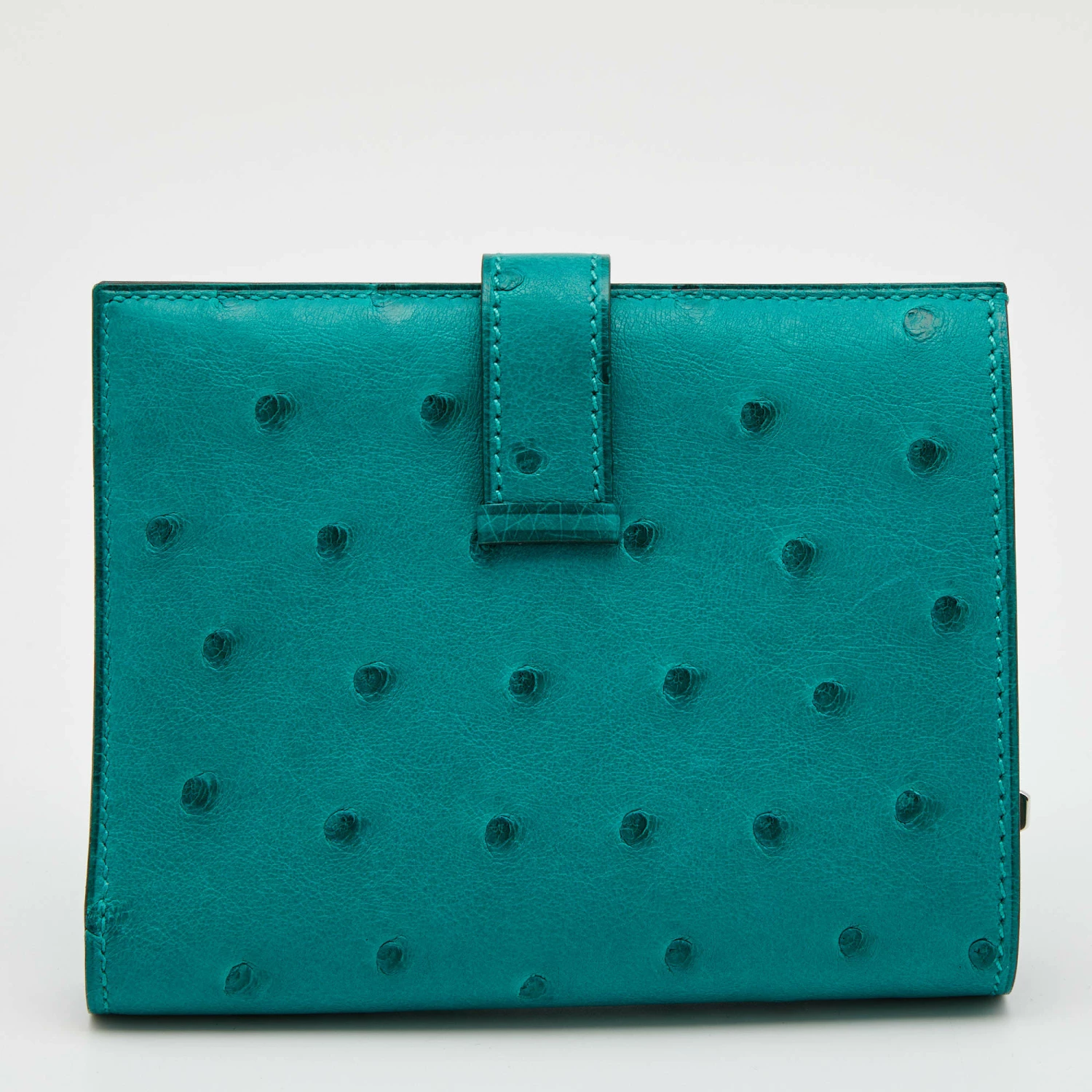 Hermes Vert Verone Ostrich Bearn Compact Wallet For Women 7 Hermes Vert Verone Ostrich Bearn Compact Wallet For Women - Image 5
