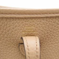 Hermes Brown/Chai Clemence Leather Evelyne TPM Shoulder Bag For Women -Deals Hermes Store luxury women hermes new handbags p677525 008
