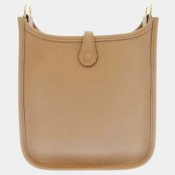 Hermes Brown/Chai Clemence Leather Evelyne TPM Shoulder Bag For Women -Deals Hermes Store luxury women hermes new handbags p677525 014