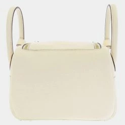 Hermes White Taurillon Clemence Leather Lindy Mini 20 Shoulder Bag For Women -Deals Hermes Store luxury women hermes new handbags p677535 006
