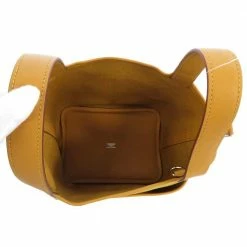 Hermes Hemres Yellow Veau Swift Canvas Toile Cargo Picotin Lock PM Tote Bag For Women -Deals Hermes Store luxury women hermes new handbags p677536 003