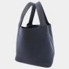 Hermes Blue Taurillon Leather Picotin Lock MM Tote Bag For Women