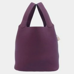 Hermes Purple Taurillon Clemence Leather Picotin Lock MM Tote Bag For Women -Deals Hermes Store luxury women hermes new handbags p677540 002