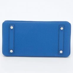 Hermes Bleu France Togo Leather Palladium Plated Birkin 25 Bag For Women -Deals Hermes Store luxury women hermes new handbags p677905 002