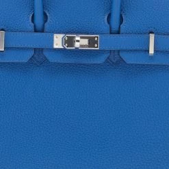 Hermes Bleu France Togo Leather Palladium Plated Birkin 25 Bag For Women -Deals Hermes Store luxury women hermes new handbags p677905 006