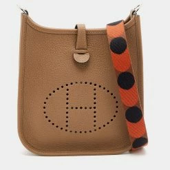 Hermes Beige De Weimar Taurillion Maurice Leather Evelyne TPM Bag For Women