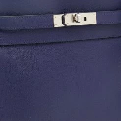 Hermes Hermès Bleu Encre/Bleu Zellige Evercolor Leather Palladium Plated Kelly 28 Retourne Bag For Women -Deals Hermes Store luxury women hermes new handbags p677985 008