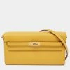 Hermes Jaune D'Ambre Epsom Leather Kelly To Go Wallet For Women