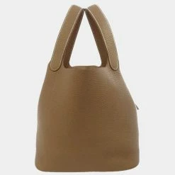 Hermes Grey Taurillon Clemence Leather Picotin Lock MM Tote Bag For Women -Deals Hermes Store luxury women hermes new handbags p680040 003