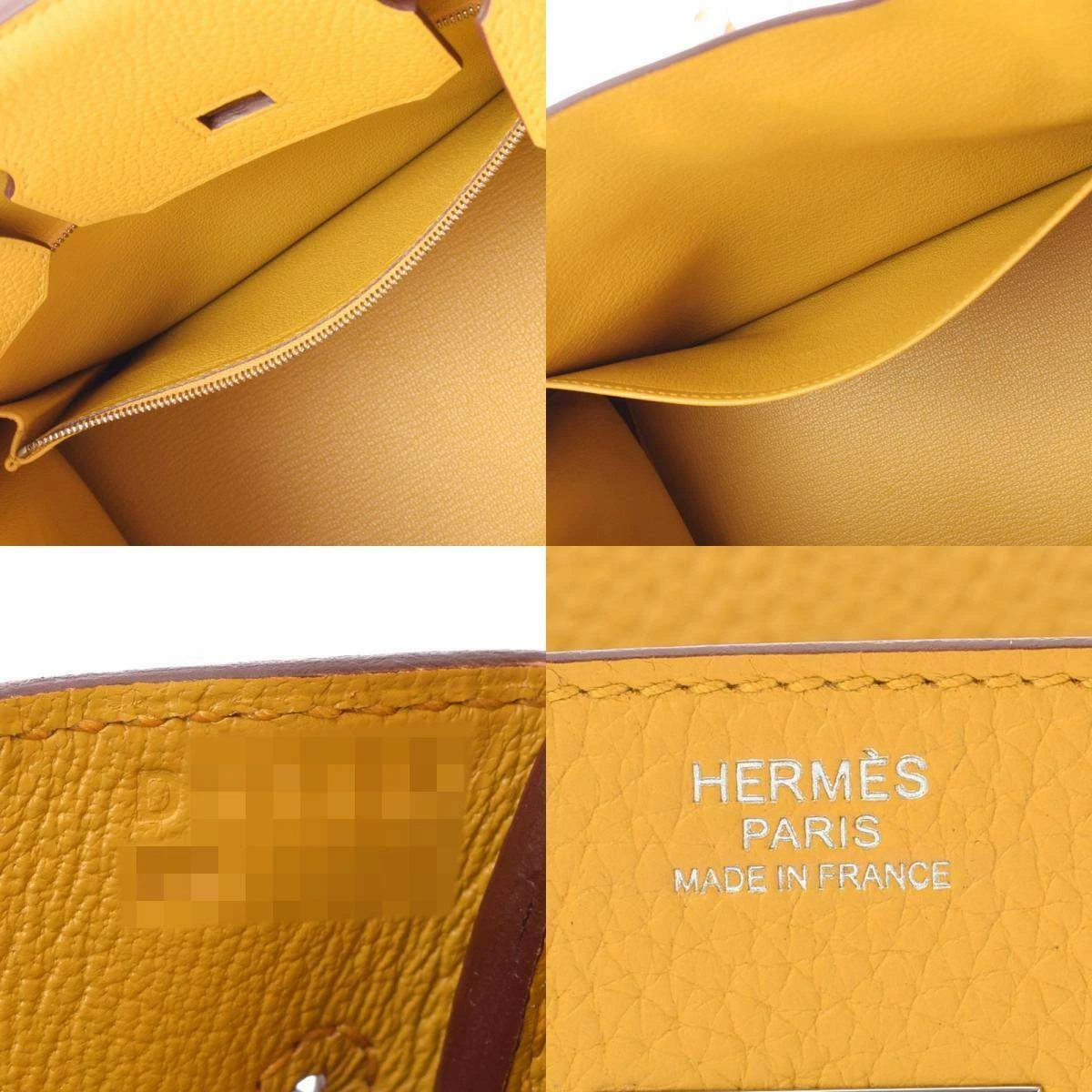 Hermes Yellow Taurillon Clemence Leather Palladium Hardware Birkin 30 Bag For Women 8 Hermes Yellow Taurillon Clemence Leather Palladium Hardware Birkin 30 Bag For Women - Image 6