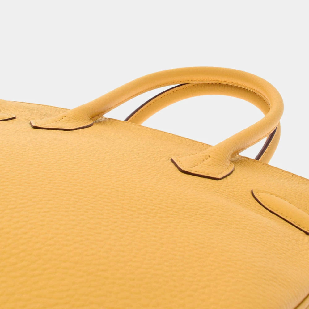 Hermes Yellow Taurillon Clemence Leather Palladium Hardware Birkin 30 Bag For Women 11 Hermes Yellow Taurillon Clemence Leather Palladium Hardware Birkin 30 Bag For Women - Image 9