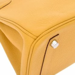 Hermes Yellow Taurillon Clemence Leather Palladium Hardware Birkin 30 Bag For Women 25 Hermes Yellow Taurillon Clemence Leather Palladium Hardware Birkin 30 Bag For Women -Deals Hermes Store luxury women hermes new handbags p682495 011