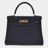 Hermes Black Veau Crispe Togo Porosus Crocodile Leather Gold Hardware Kelly 28 Retourne Touch Bag For Women -Deals Hermes Store luxury women hermes new handbags p683521 001