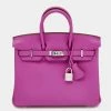 Hermes Magnolia Taurillon Novillo Leather Palladium Finish Birkin 25 Bag For Women