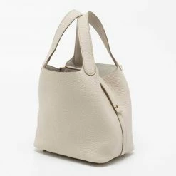 Hermes Hermès Craie Taurillon Clemence Leather Picotin Lock 18 Bag For Women -Deals Hermes Store luxury women hermes new handbags p690129 1660624928 009