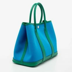 Hermes Bleu Azteque/Menthe Toile And Epsom Leather Garden Party 30 Bag For Women 21 Hermes Bleu Azteque/Menthe Toile And Epsom Leather Garden Party 30 Bag For Women -Deals Hermes Store luxury women hermes new handbags p690986 013