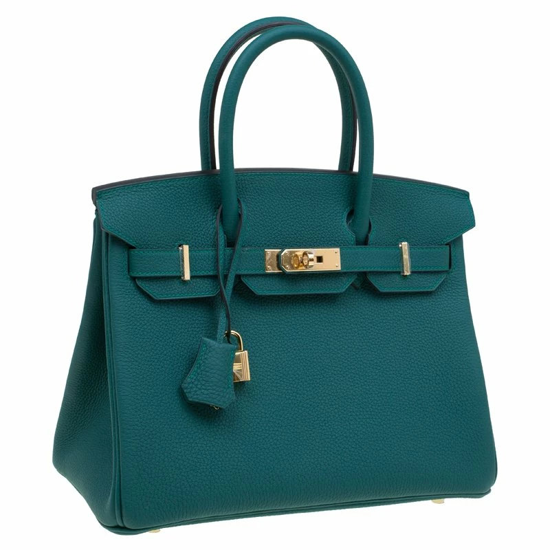 Hermes Malachite Togo Leather Gold Hardware Birkin 30 Bag For Women 5 Hermes Malachite Togo Leather Gold Hardware Birkin 30 Bag For Women - Image 3