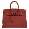 Hermes Vermillion Togo Leather Gold Hardware Birkin 35 Bag For Women