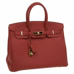 Hermes Vermillion Togo Leather Gold Hardware Birkin 35 Bag For Women -Deals Hermes Store luxury women hermes new handbags p81271 003