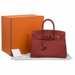 Hermes Vermillion Togo Leather Gold Hardware Birkin 35 Bag For Women -Deals Hermes Store luxury women hermes new handbags p81271 008