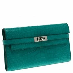 Hermes Blue Paon Alligator Long Kelly Wallet For Women -Deals Hermes Store luxury women hermes new handbags p93283 003