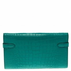 Hermes Blue Paon Alligator Long Kelly Wallet For Women -Deals Hermes Store luxury women hermes new handbags p93283 004