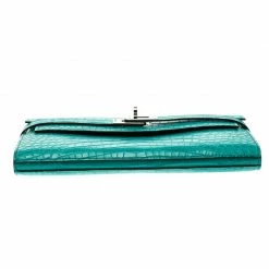 Hermes Blue Paon Alligator Long Kelly Wallet For Women -Deals Hermes Store luxury women hermes new handbags p93283 006