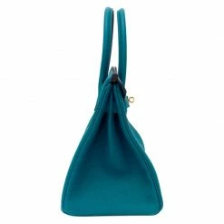 Hermes Izmir Blue Togo Leather Gold Hardware Birkin 30 Bag For Women -Deals Hermes Store luxury women hermes new handbags p95198 002