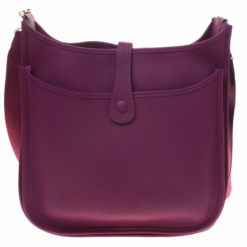 Hermes Cyclamin Clemence Leather Evelyne III GM Bag For Women 6 Hermes Cyclamin Clemence Leather Evelyne III GM Bag For Women - Image 4