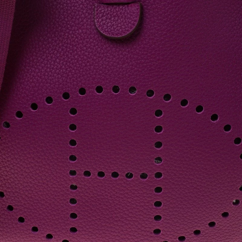 Hermes Cyclamin Clemence Leather Evelyne III GM Bag For Women 7 Hermes Cyclamin Clemence Leather Evelyne III GM Bag For Women - Image 5