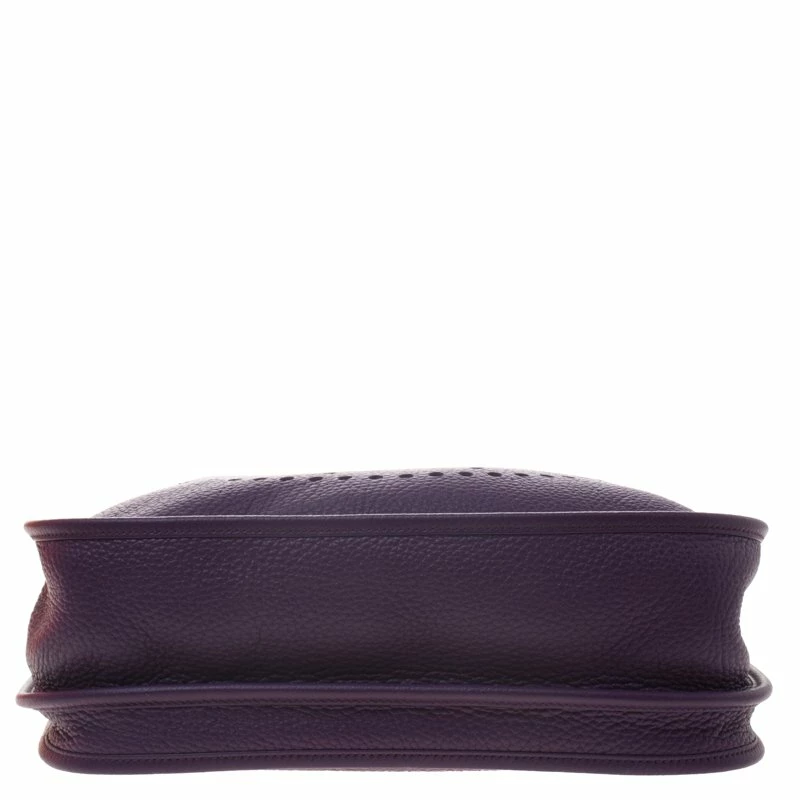 Hermes Purple Clemence Leather Limited Edition Evelyne III GM Bag For Women 8 Hermes Purple Clemence Leather Limited Edition Evelyne III GM Bag For Women - Image 6