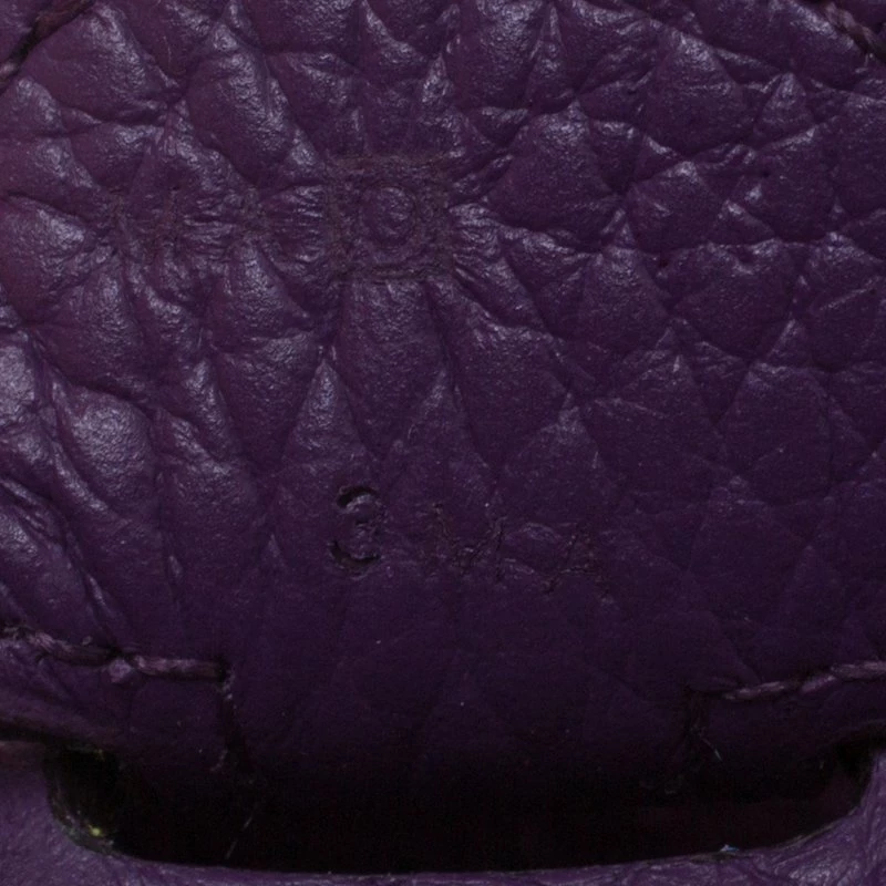 Hermes Purple Clemence Leather Limited Edition Evelyne III GM Bag For Women 10 Hermes Purple Clemence Leather Limited Edition Evelyne III GM Bag For Women - Image 8