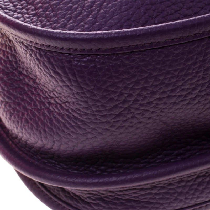 Hermes Purple Clemence Leather Limited Edition Evelyne III GM Bag For Women 13 Hermes Purple Clemence Leather Limited Edition Evelyne III GM Bag For Women - Image 11